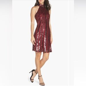 Mac Duggal Burgundy Sequin Dress